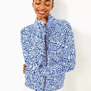 Lilly Pulitzer UPF 50+ Wrenley Martinique Blue Zip-Up